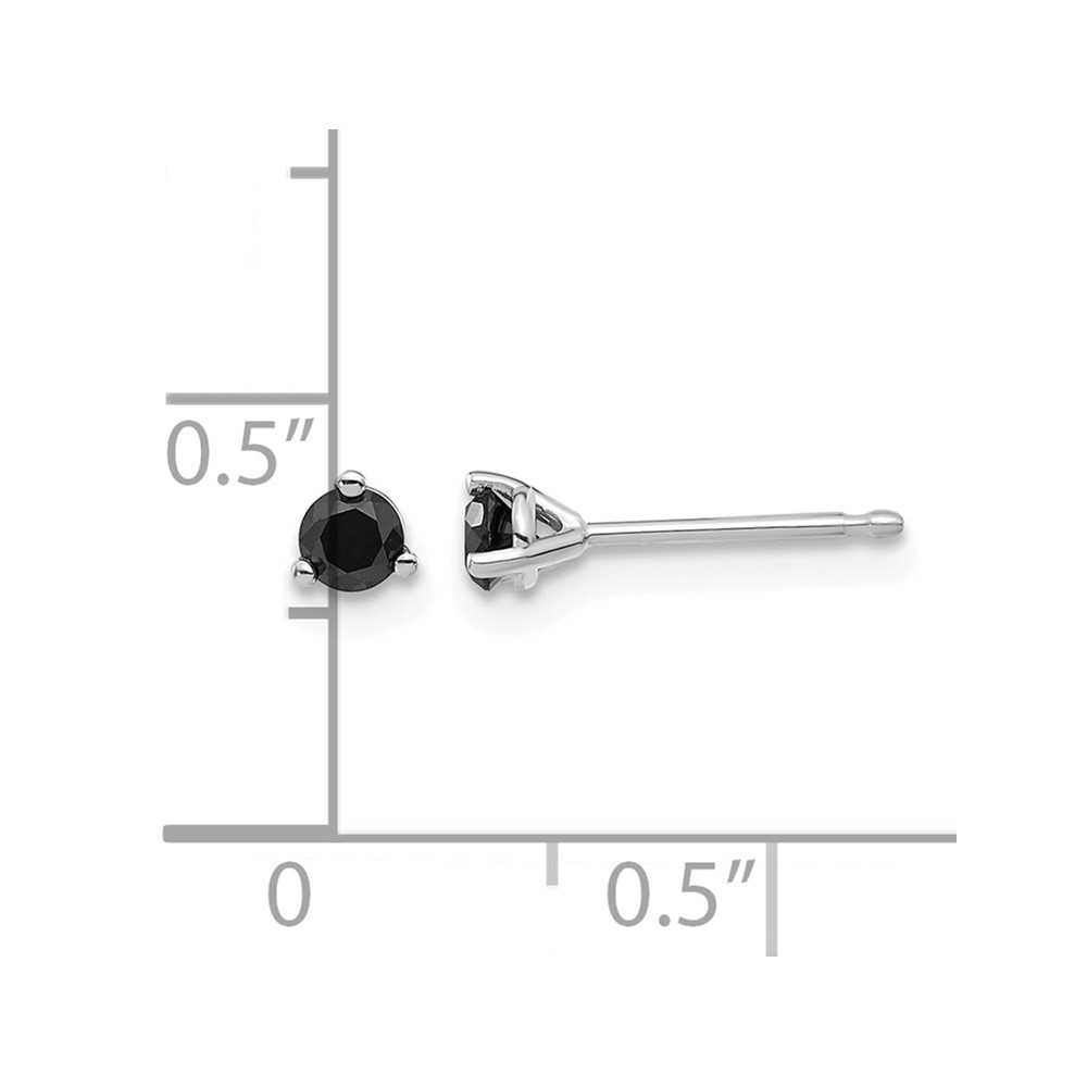 14k White Gold 1/4ct Black Diamond Stud Earrings (STBK-25W)