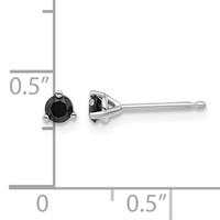 14K White Gold 0.25 Carat Black Diamond Stud Earrings view 4