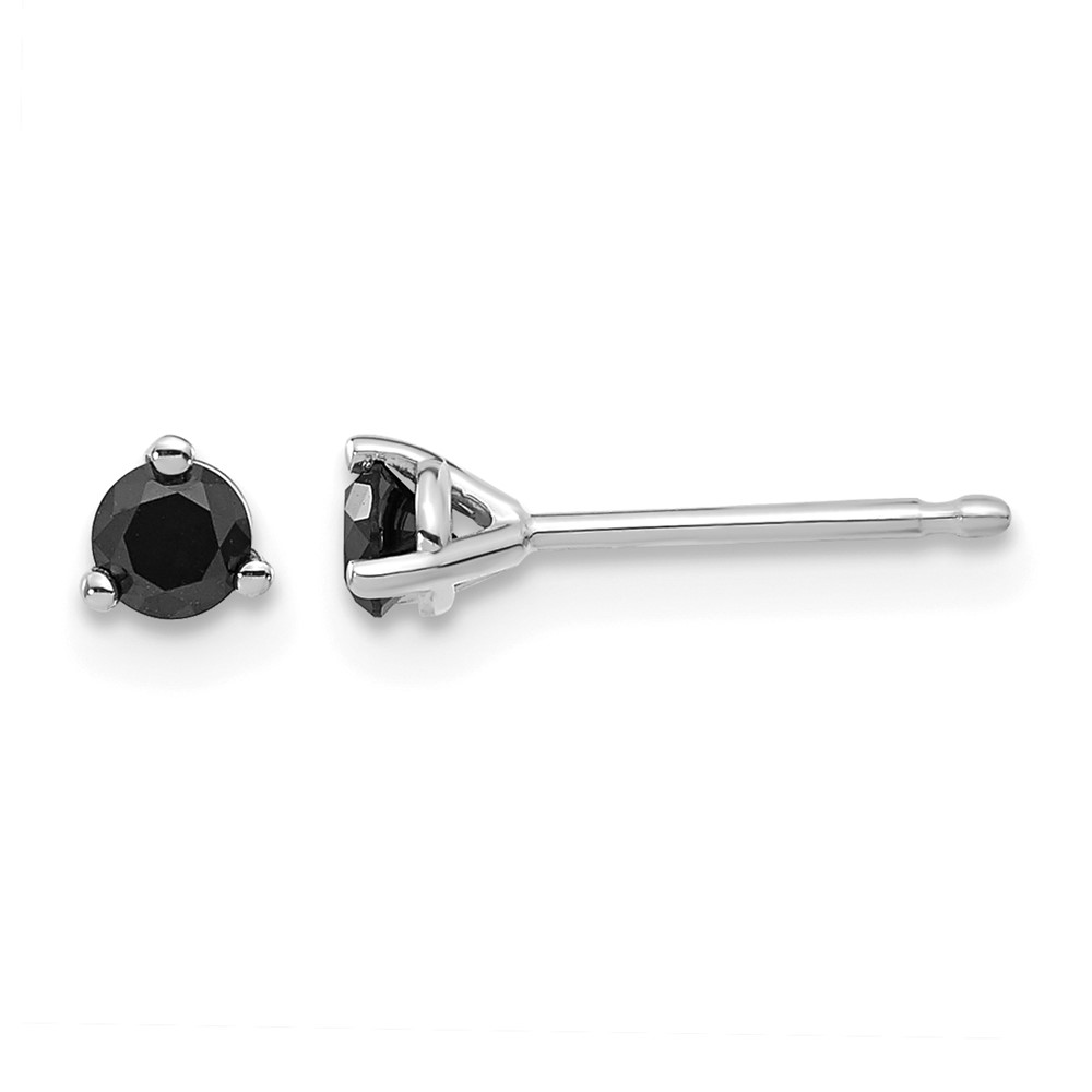 14K White Gold 0.25 Carat Black Diamond Stud Earrings
