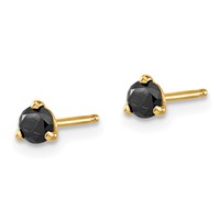 14K Yellow Gold 0.33 Carat Black Diamond Stud Earrings view 2