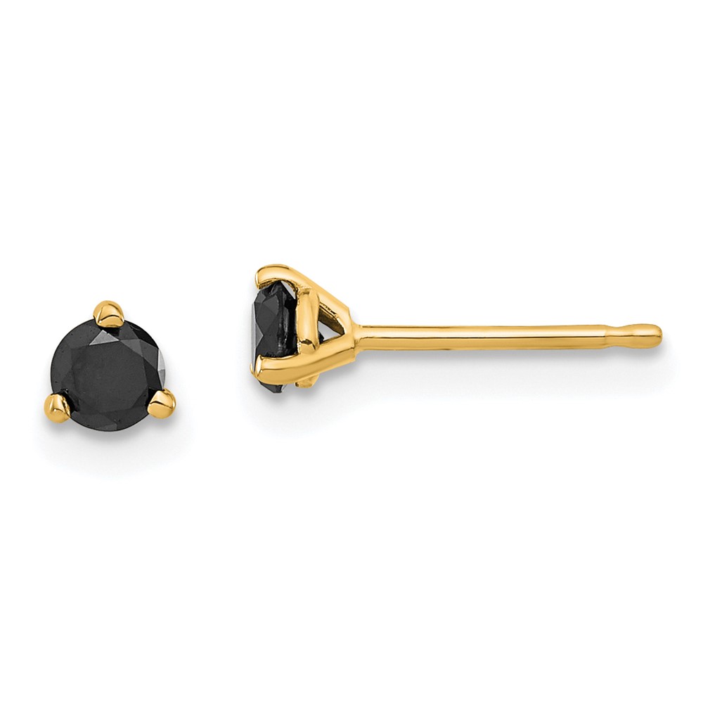 14k 1/3ct Black Diamond Stud Earrings (STBK-33)
