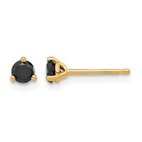 14K Yellow Gold 0.33 Carat Black Diamond Stud Earrings view 1