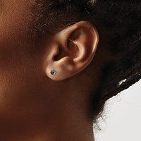 14K White Gold 0.333333 Carat Black Diamond Stud Earrings view 3