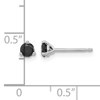 14K White Gold 0.333333 Carat Black Diamond Stud Earrings view 4
