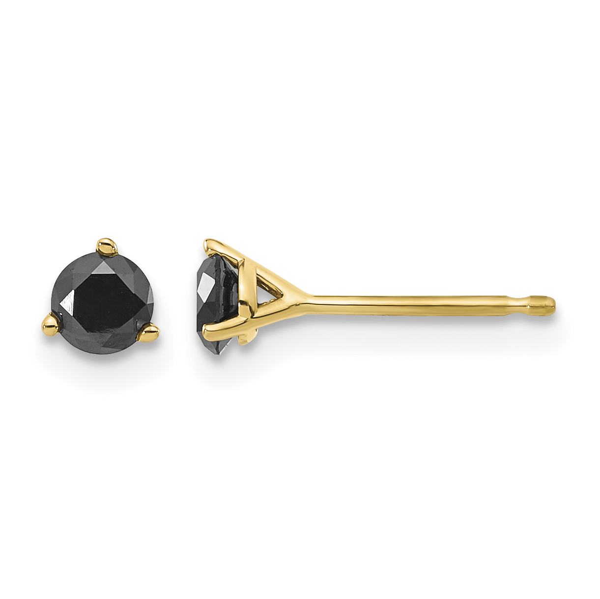 14k 3/8ct. Black Diamond Stud Earrings (STBK-40)