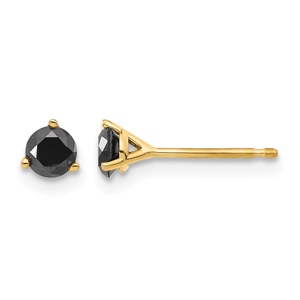 14k 3/8ct. Black Diamond Stud Earrings (STBK-40)
