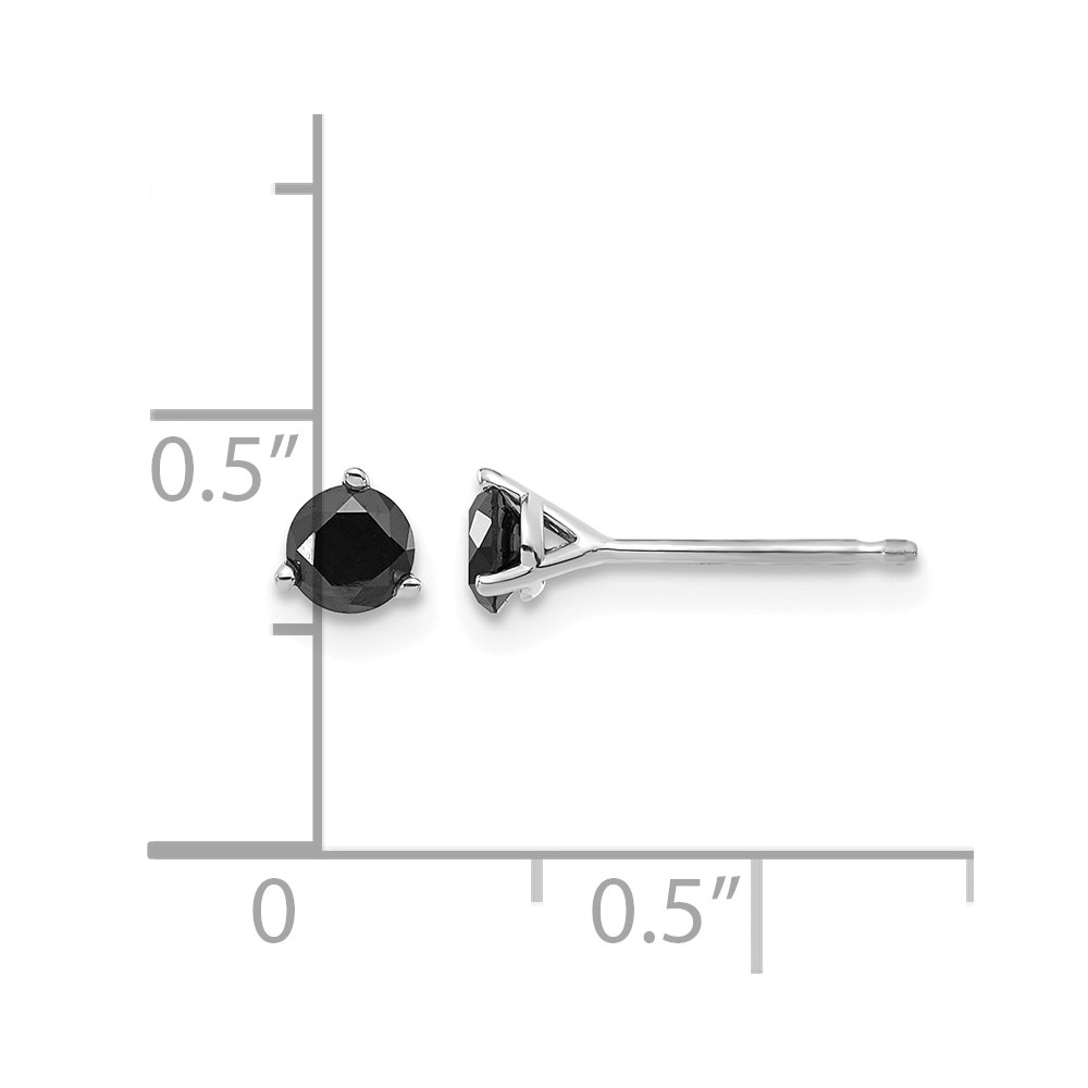 14k White Gold 3/8ct Black Diamond Stud Earrings (STBK-40W)