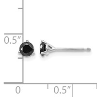 14K White Gold 0.38 Carat Black Diamond Stud Earrings view 4