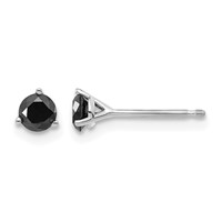 14K White Gold 0.38 Carat Black Diamond Stud Earrings view 1