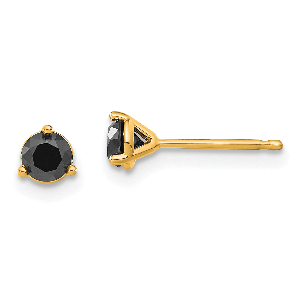 14k 1/2ct. Black Diamond Stud Earrings (STBK-50)