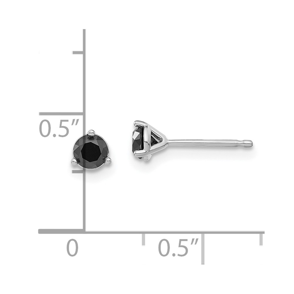14k White Gold 1/2ct Black Diamond Stud Earrings (STBK-50W)