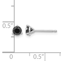 14K White Gold 0.50 Carat Black Diamond Stud Earrings view 4