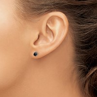 14K White Gold 3 4 Carat Black Diamond Stud Earrings view 3