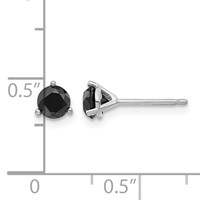 14K White Gold 3 4 Carat Black Diamond Stud Earrings view 4