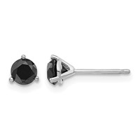14K White Gold 3 4 Carat Black Diamond Stud Earrings view 1
