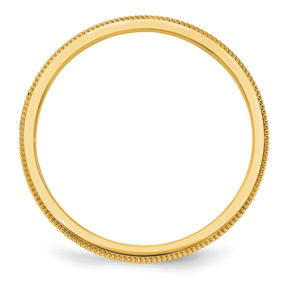 14k Yellow Gold 1.5mm Milgrain Stackable Band Size 7 (STK1-7)