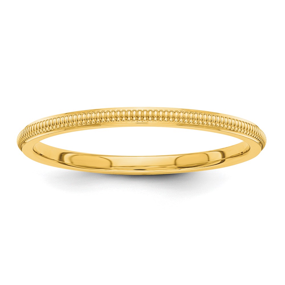 10K 1.5mm Yellow Gold Milgrain Stackable Band