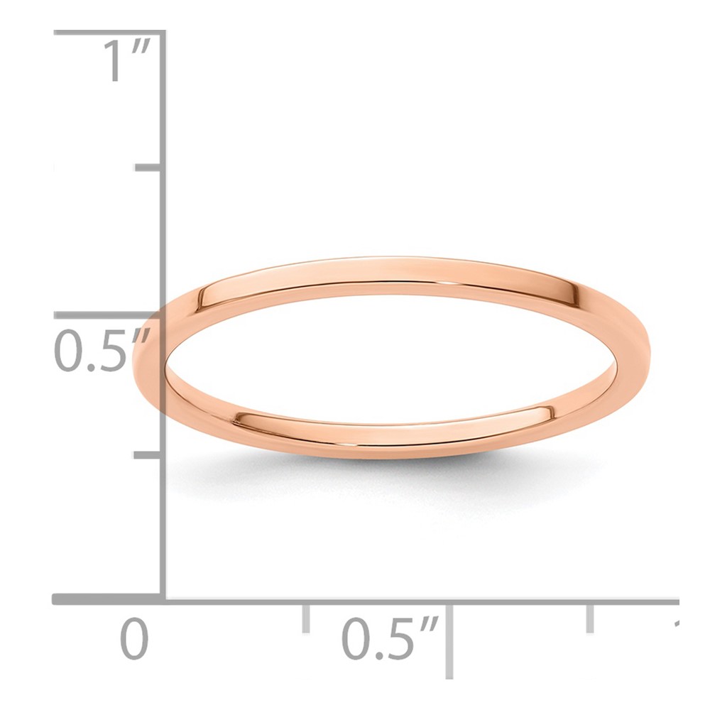 14K Rose Gold 1.2mm Flat Polished Stackable Band Size 6.5 (STK16-120R-6.5)