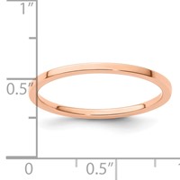 14K Rose Gold 1.2mm Flat Polished Stackable Band view 5