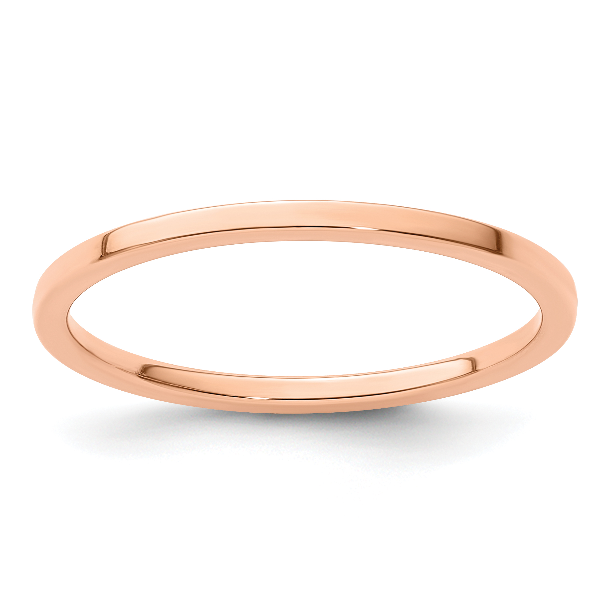 14K Rose Gold 1.2mm Flat Polished Stackable Band Size 4.5 (STK16-120R-4.5)