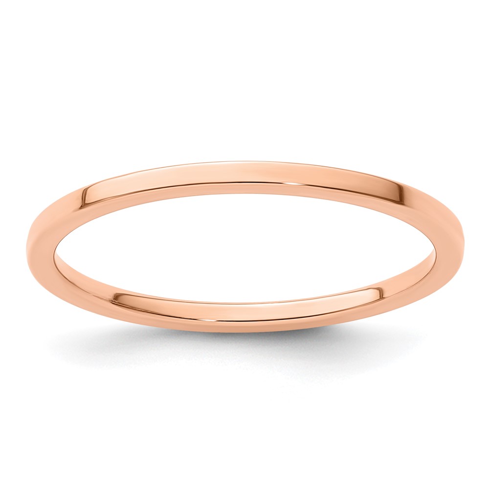 14K Rose Gold 1.2mm Flat Polished Stackable Band Size 4.5 (STK16-120R-4.5)