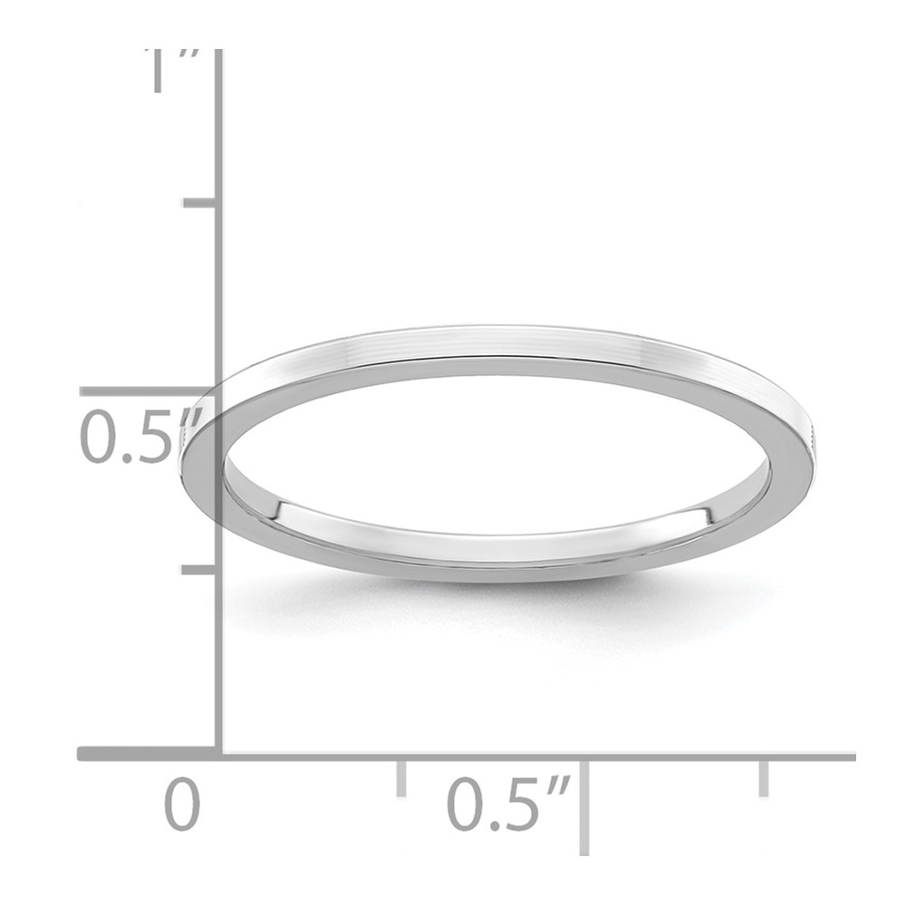 14K White Gold 1.2mm Flat Polished Stackable Band Size 7 (STK16-120W-7)