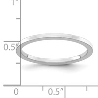 14K White Gold 1.2mm Flat Polished Stackable Band - Size 5 view 5