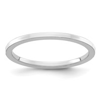 14K White Gold 1.2mm Flat Polished Stackable Band - Size 5 view 1