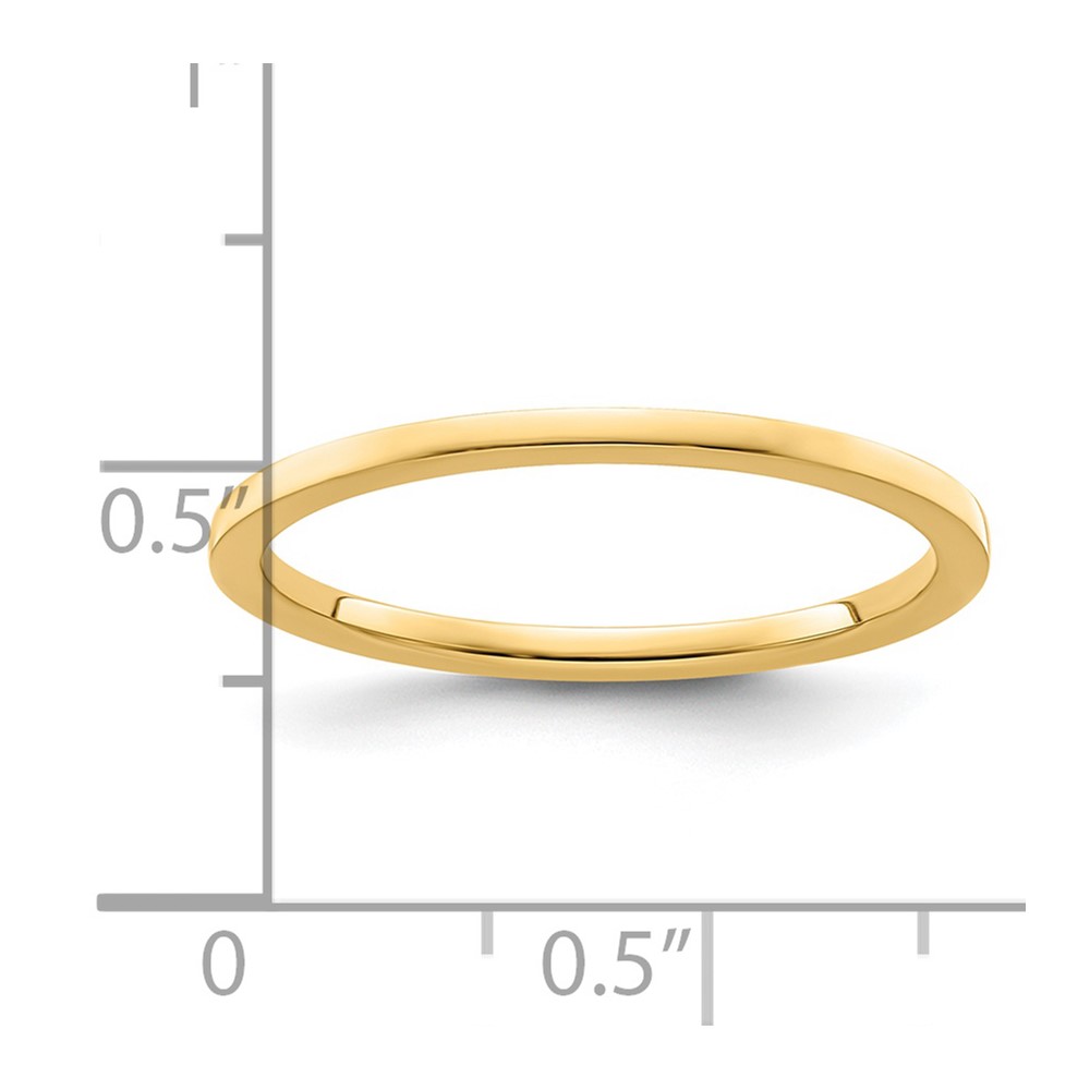 14K Yellow Gold 1.2mm Flat Polished Stackable Band Size 5 (STK16-120Y-5)