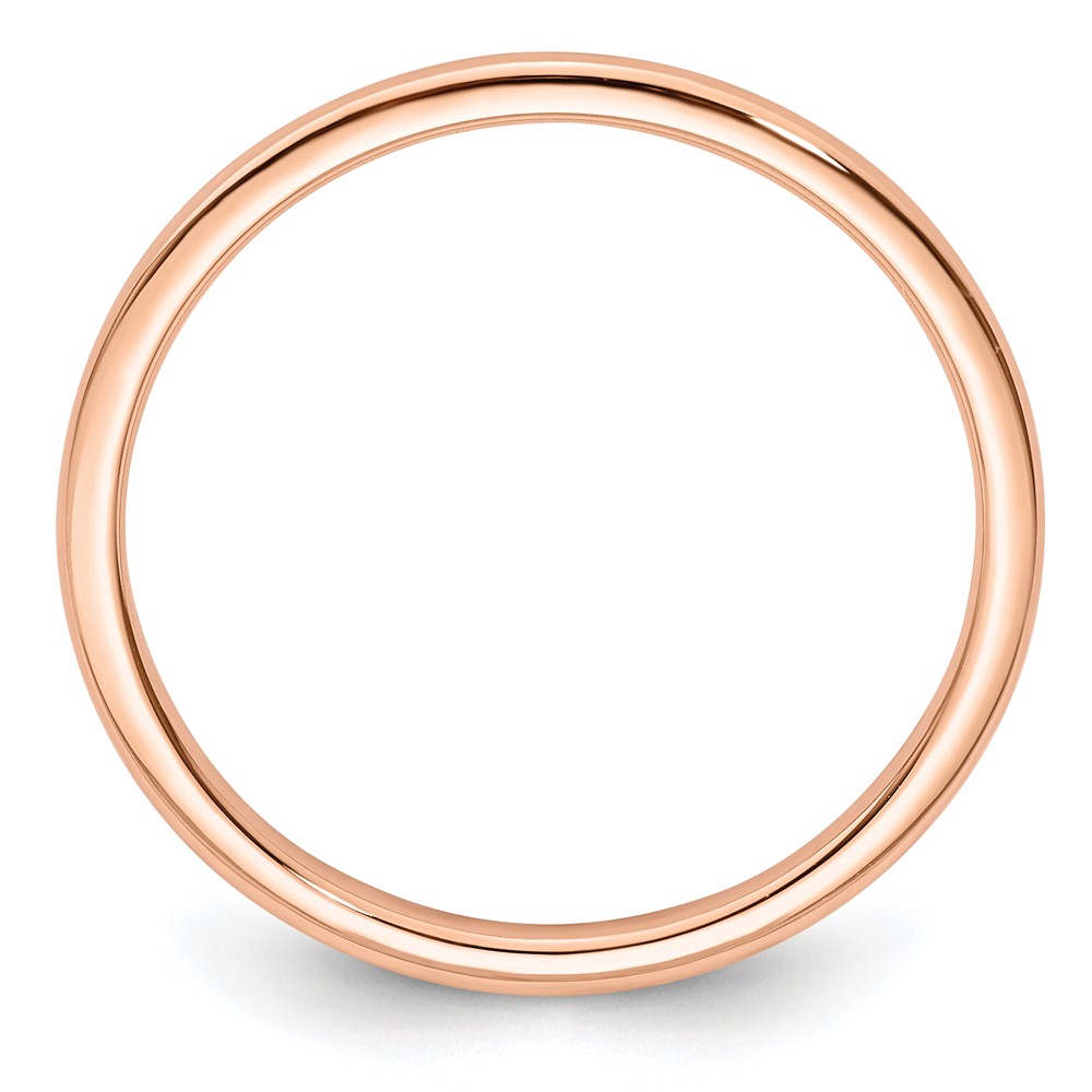 14K Rose Gold 1.2mm Half Round Polished Stackable Band Size 4.5 (STK17-120R-4.5)