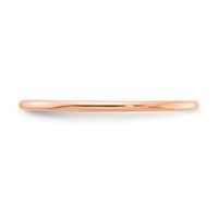 14K Rose Gold 1.2mm Half Round Polished Stackable Band view 3