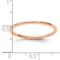 14K Rose Gold 1.2mm Half Round Polished Stackable Band view 5