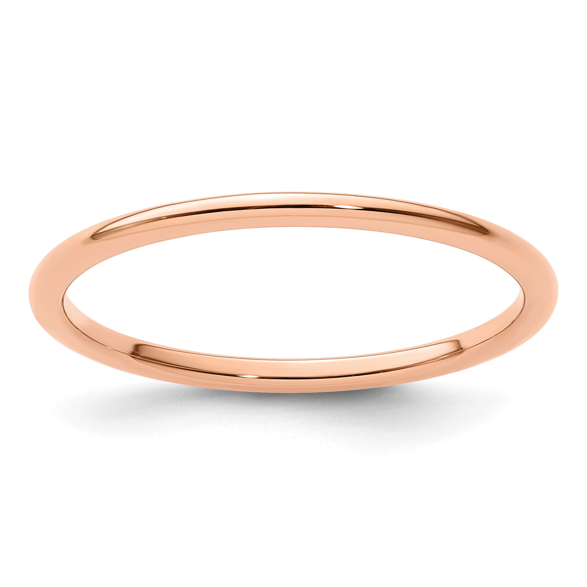 14K Rose Gold 1.2mm Half Round Polished Stackable Band Size 6 (STK17-120R-6)