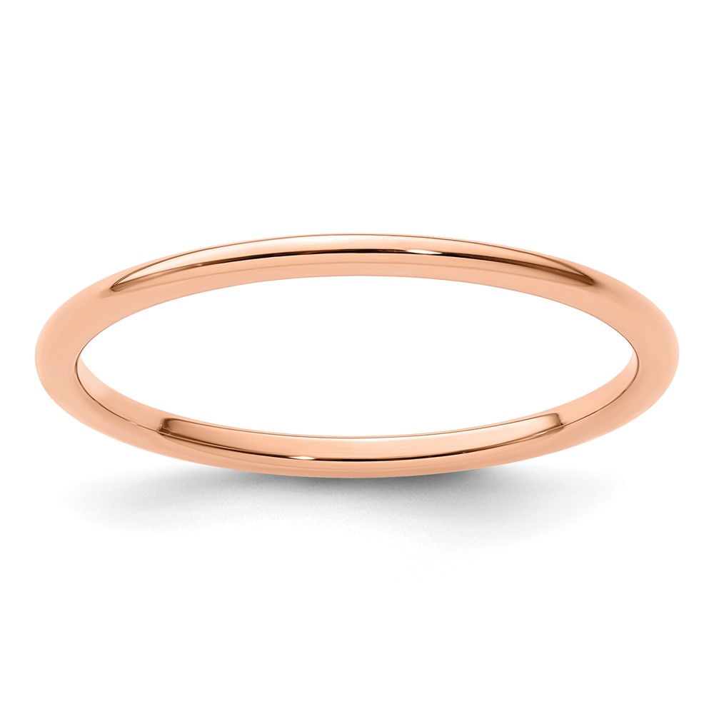 14K Rose Gold 1.2mm Half Round Polished Stackable Band Size 6 (STK17-120R-6)