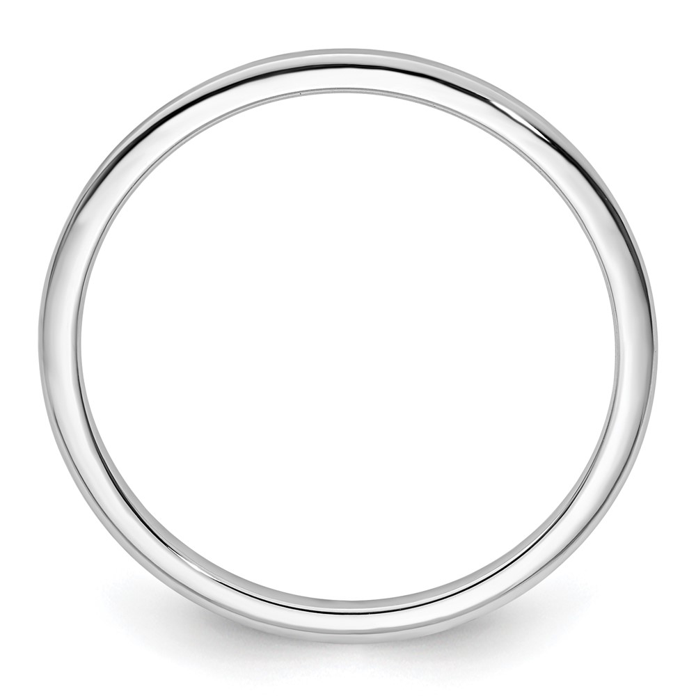 14K White Gold 1.2mm Half Round Polished Stackable Band Size 7 (STK17-120W-7)