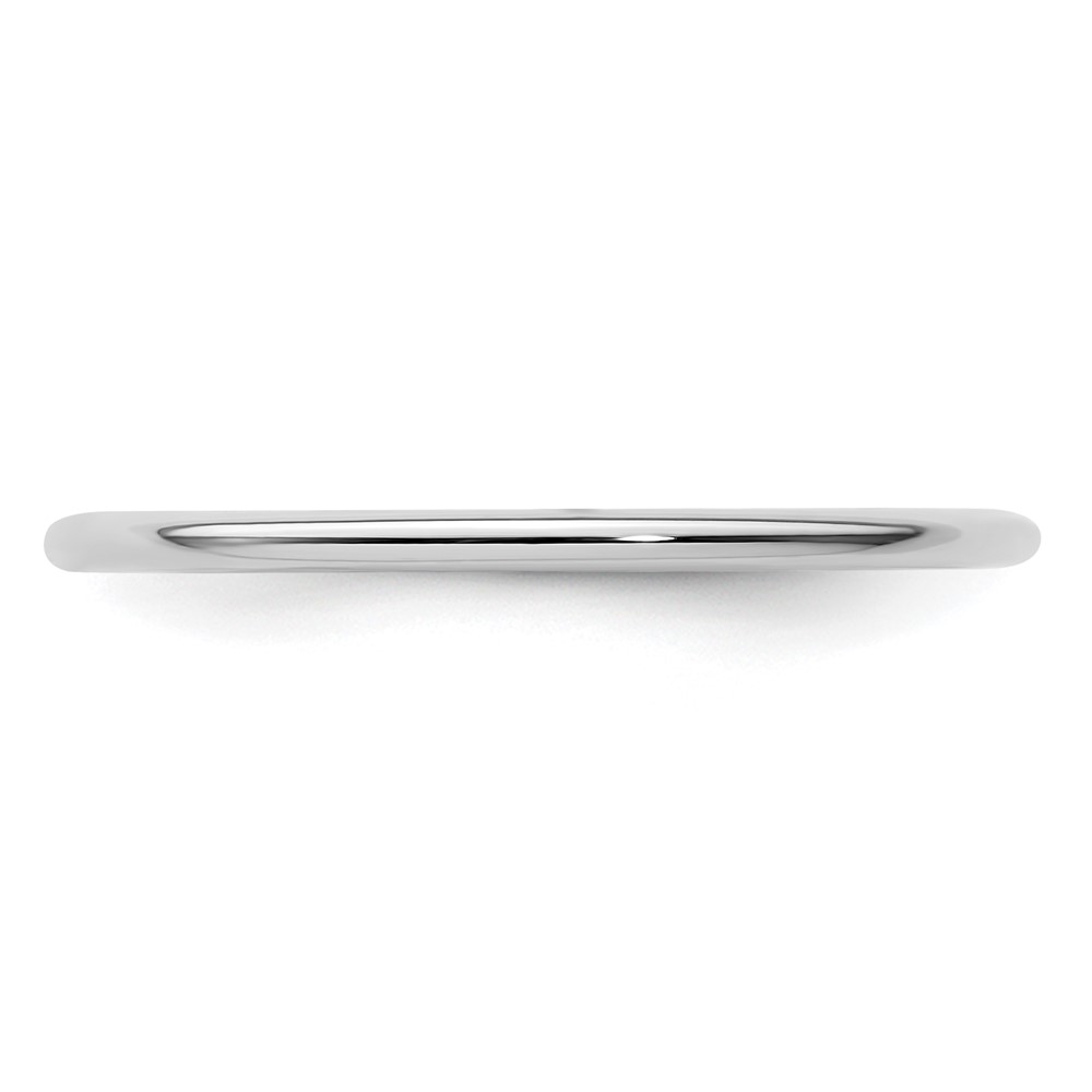 14K White Gold 1.2mm Half Round Polished Stackable Band Size 7 (STK17-120W-7)