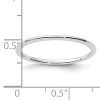 14K White Gold 1.2mm Half Round Polished Stackable Band view 5