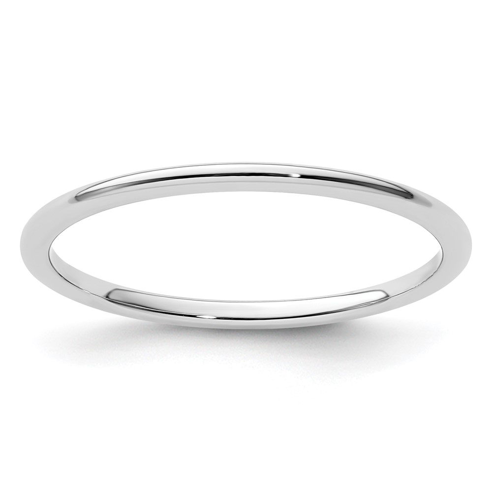 14K White Gold 1.2mm Half Round Polished Stackable Band Size 6 (STK17-120W-6)