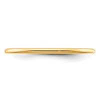 14K Yellow Gold 1.2mm Half Round Polished Stackable Band view 4