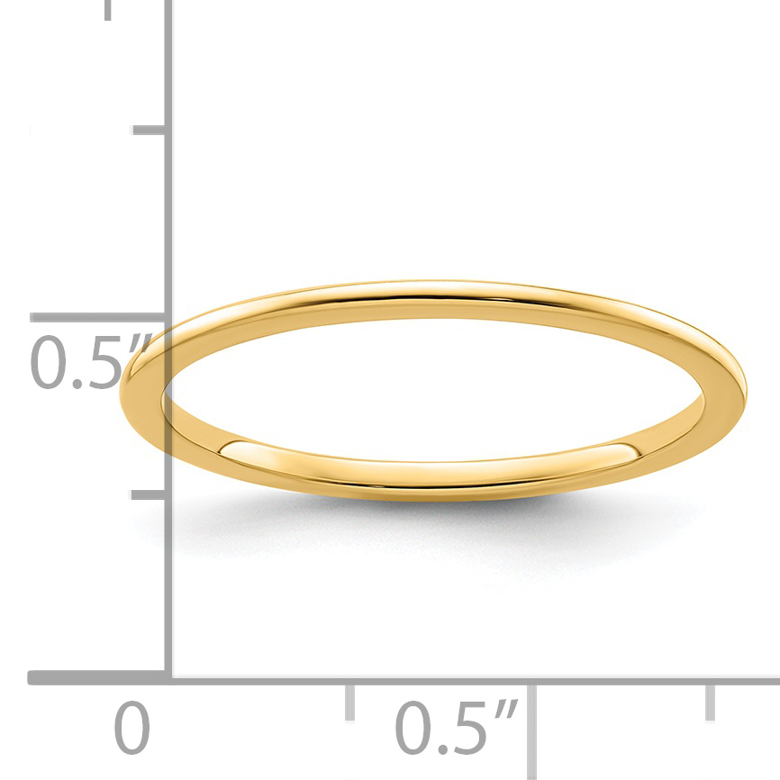 14K Gold 1.2mm Half Round Polished Stackable Band Size 4 STK17 detailed image 5