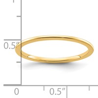 14K Yellow Gold 1.2mm Half Round Polished Stackable Band view 5
