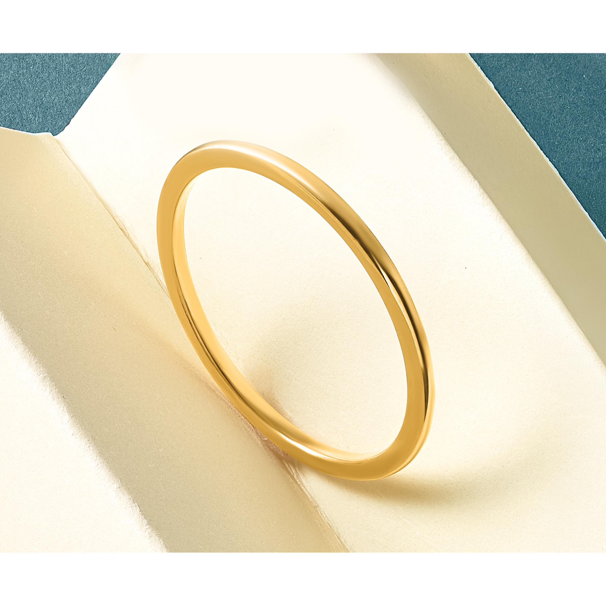 14K Gold 1.2mm Half Round Polished Stackable Band Size 4 STK17 detailed image 7