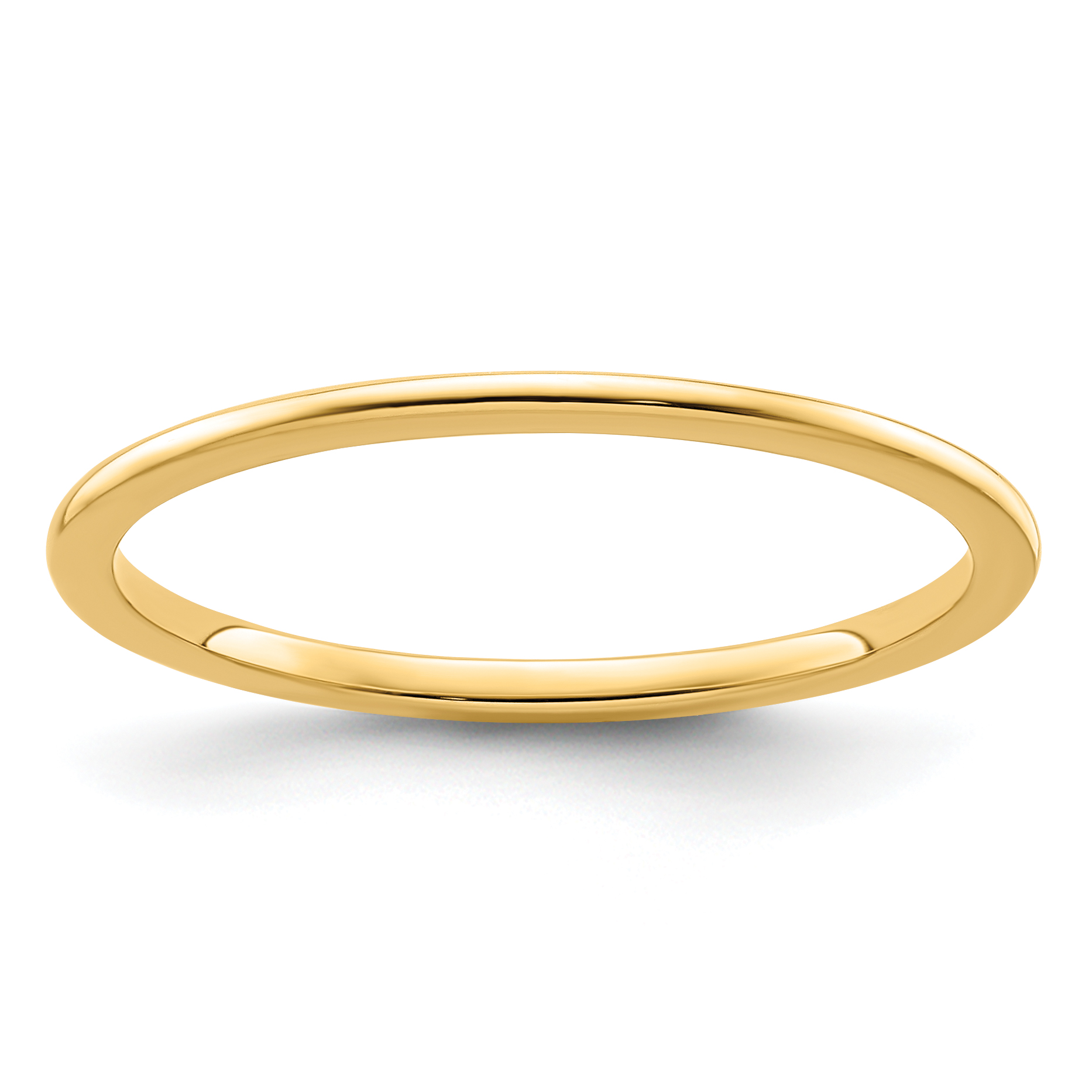 14K Yellow Gold 1.2mm Half Round Polished Stackable Band Size 10 (STK17-120Y-10)