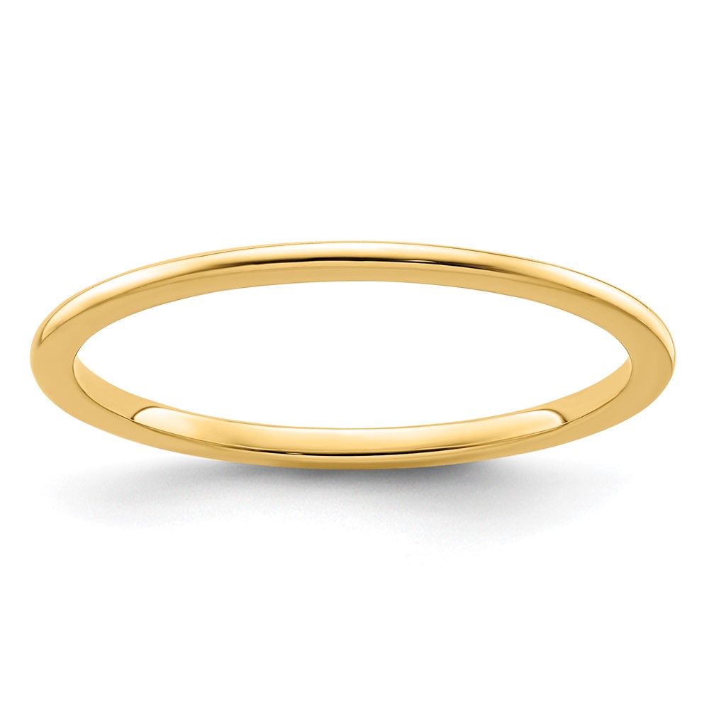 14K Yellow Gold 1.2mm Half Round Polished Stackable Band Size 10 (STK17-120Y-10)