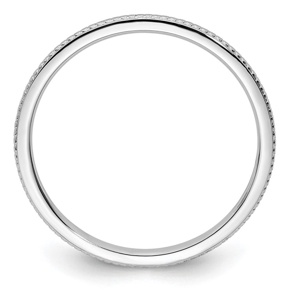 14K White Gold 1.2mm Beaded Stackable Band Size 5 (STK18-120W-5)