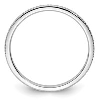 14K White Gold 1.2mm Beaded Stackable Band view 2