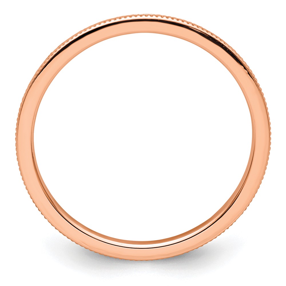14K Rose Gold 1.2mm Milgrain Stackable Band Size 10 (STK19-120R-10)