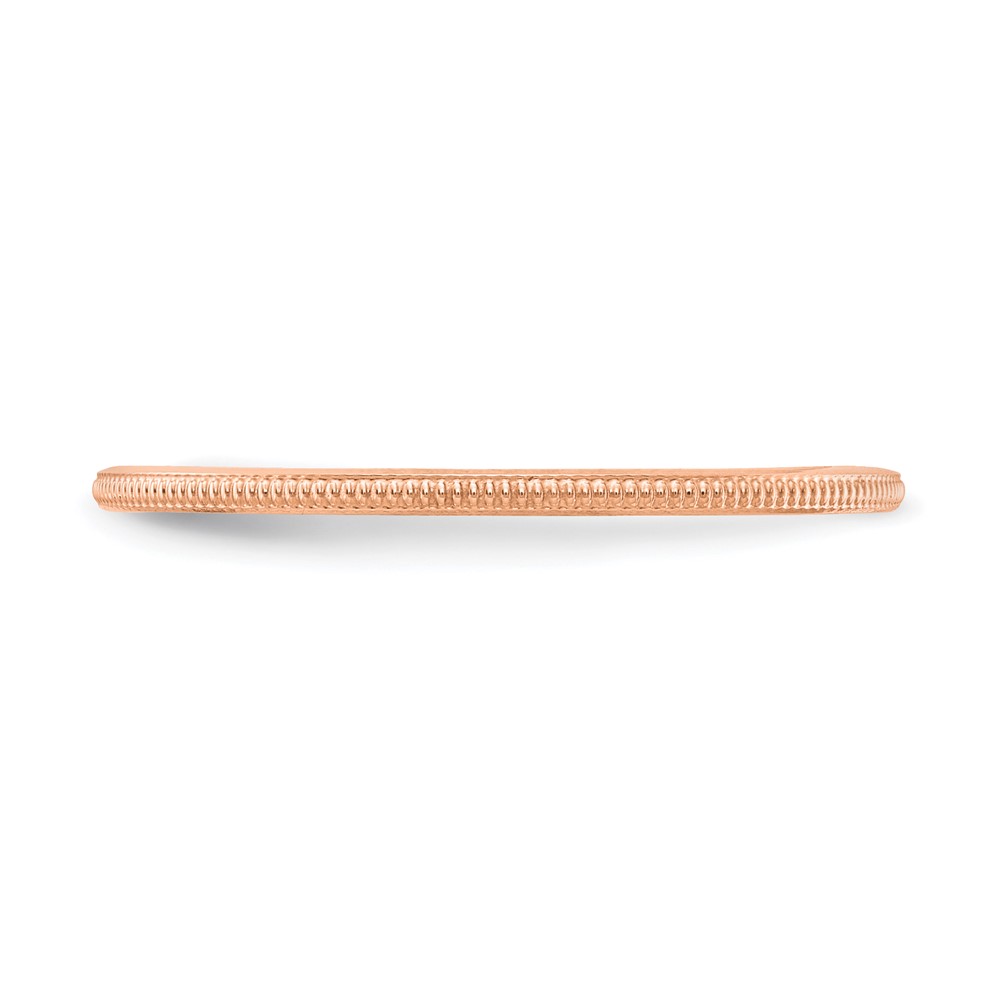 14K Rose Gold 1.2mm Milgrain Stackable Band Size 10 (STK19-120R-10)