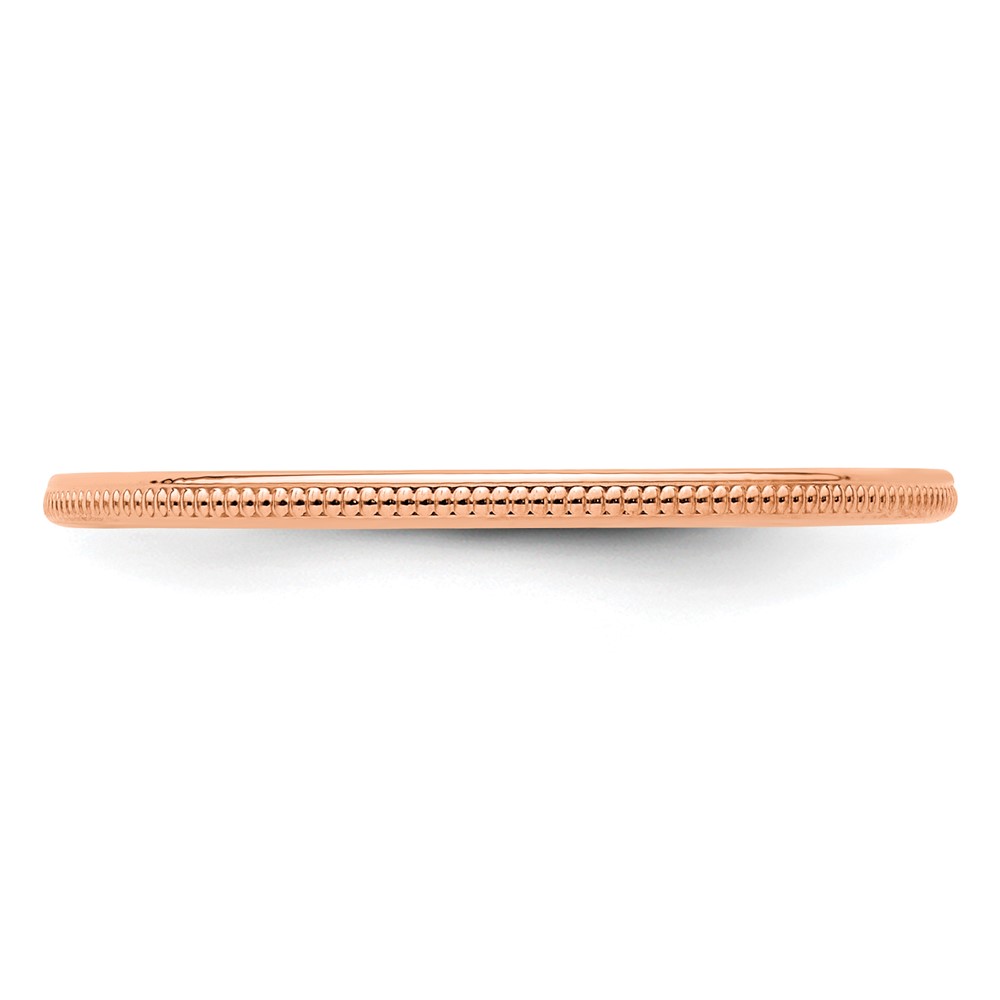 14K Rose Gold 1.2mm Milgrain Stackable Band Size 10 (STK19-120R-10)