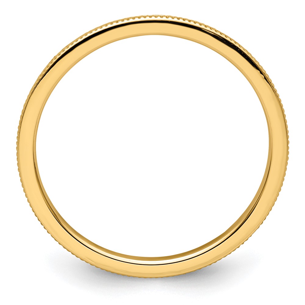 14K Yellow Gold 1.2mm Milgrain Stackable Band Size 6 (STK19-120Y-6)